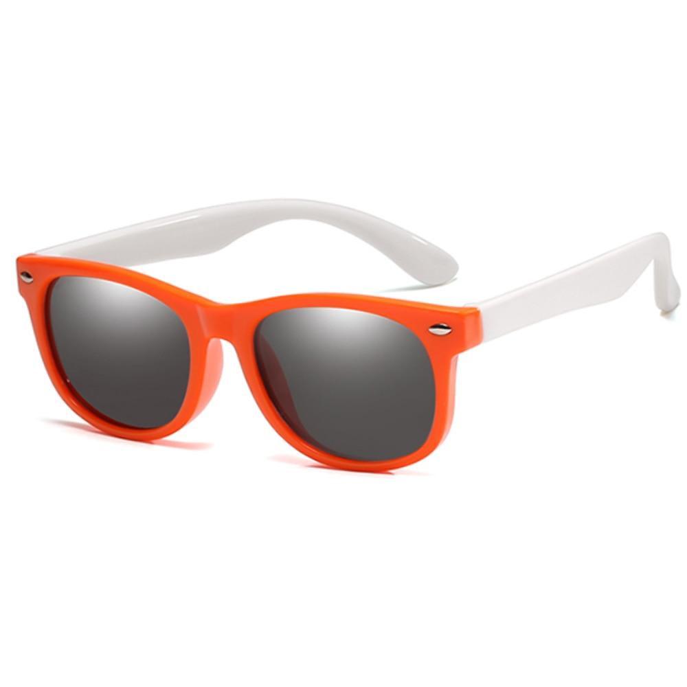 Vibrant Duo: Kids' Polarized Sunglasses in Orange & White with