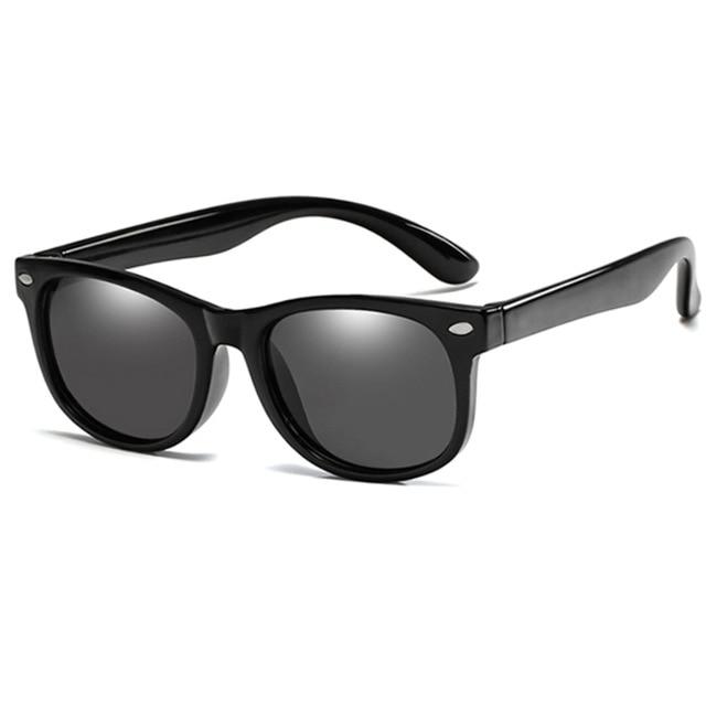 Sleek Sophistication: Kids' Polarized Sunglasses in Matte Black
