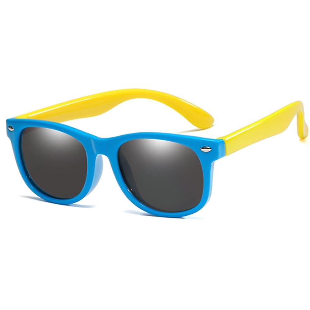 Blue and Yellow Bendable Flexible Kids Polarised Sunglasses - Jelly Specs warblade-new-kids-polarized-sunglasses-tr90-boys-girls-sun-glasses-silicone-safety-glasses-gift-for-children-baby-uv4