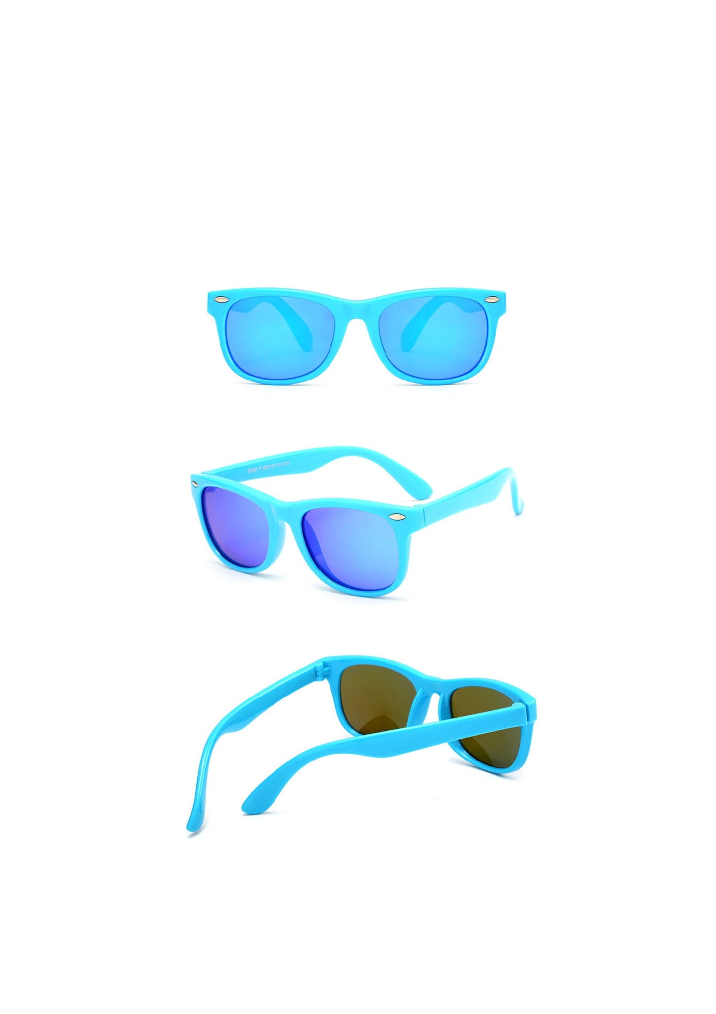 Mirrored Boys Blue Bendable Flexible Kids Polarised Sunglasses